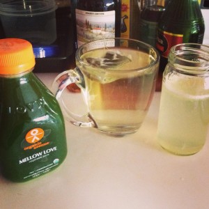 green juice and tea