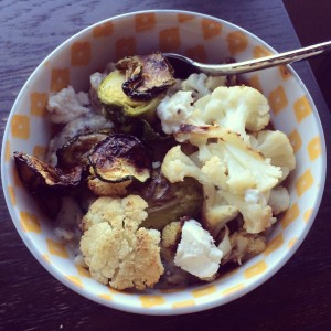 savory oats with truffled goat cheese