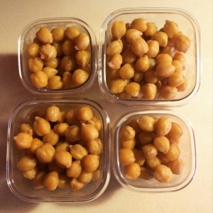 chickpeas portioned