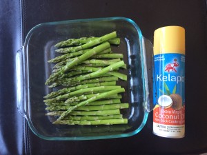 asparagus and coconut oil spray