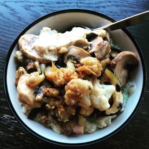 savory oats with mushrooms