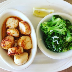 black whale broiled scallops
