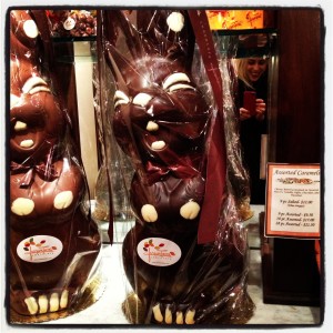 giant chocolate bunnies