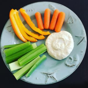 Hummus and Veggie Snack Plate