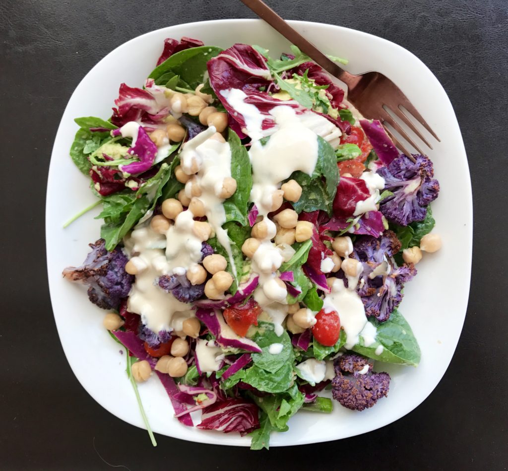 TaylorFarmSalad 1024x949 - Spinach & Purple Cauliflower Salad with Creamy Yogurt Dressing