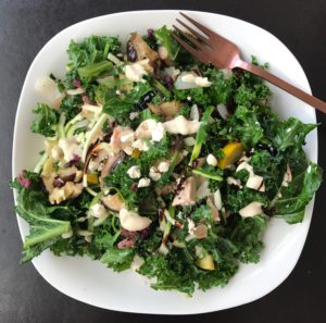 Kale salad with chicken