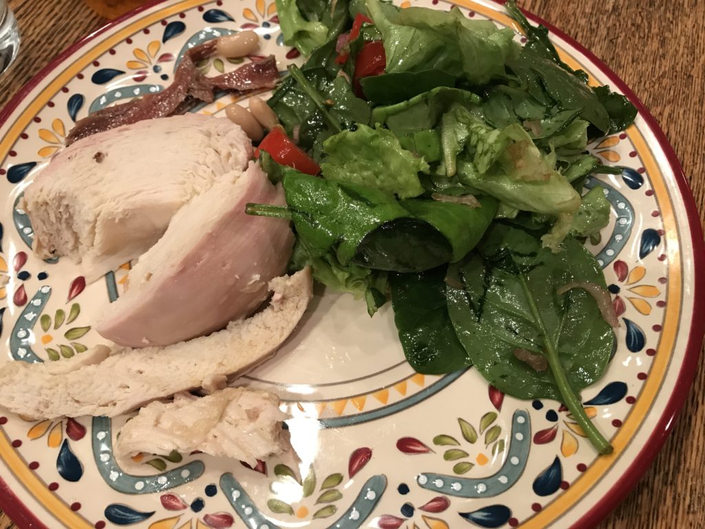 Roasted chicken with salad 
