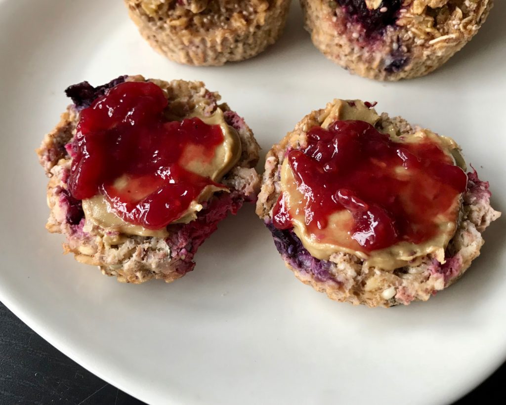 PBJOatCup 1024x820 - Meal Prep Must-Try: Super Seed Berry Oatmeal Cups