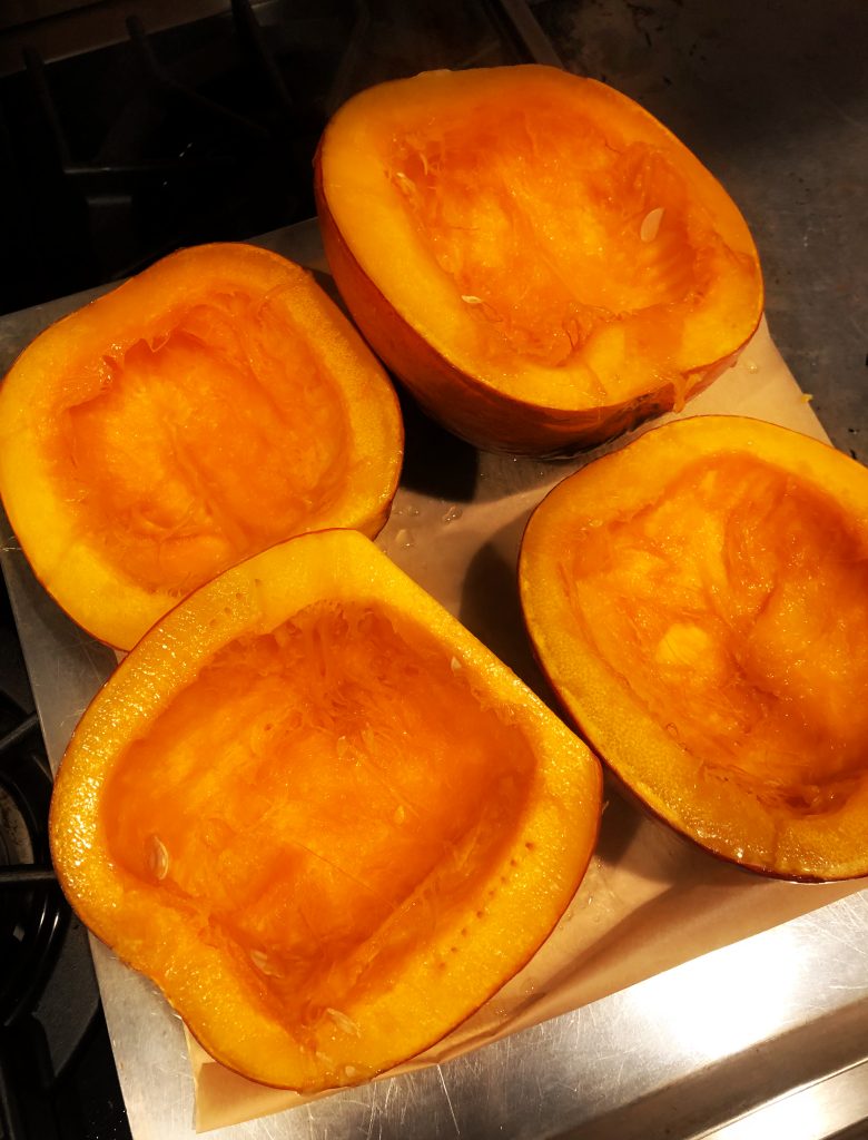 RoastingPumpkin 780x1024 - DIY Pumpkin Puree 