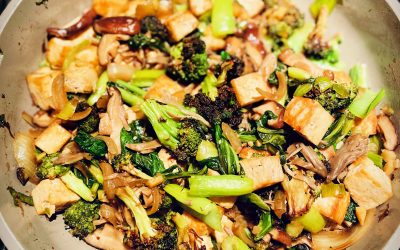 Tofu Stir-Fry With Mushrooms, Broccoli, and Bok Choy